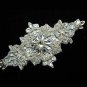 Lot Of 4 Snow Iron Sew On Beaded Glass Crystal Rhinestone Wedding Applique -CA