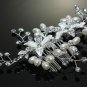FLOWER BRIDAL WEDDING BRIDES PEARL RHINESTONE CRYSTAL TIARA HAIR COMB -CA