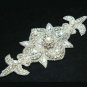 6" Vintage Style Arrow Head Rhinestone Crystal Pearl Bridal Ribbon Belt Applique