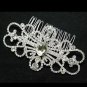 VINTAGE SYMMETRY BRIDAL WEDDING SILVER RHINESTONE CRYSTAL TIARA HAIR COMB -CA