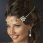 Gold Tone - Wedding Clear Rhinestone Teardrop Dangle Hair Chain