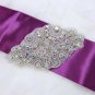 Lot of 2 Aurora Borealis Rhinestone Crystal Bridal Dress Ribbon Belt Applique