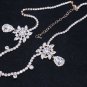 Lot of 3 - Gold Tone - Wedding Clear Rhinestone Teardrop Dangle Hair Chain