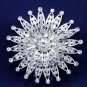 Sunflower Bridal Wedding Bride Silver Rhinestone Crystal Silver Plated Hair Comb