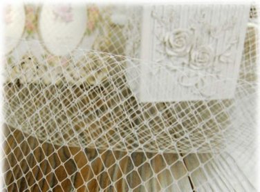 HANDMADE WEDDING BRIDAL CRAFT - BRIDCAGE WHITE VEIL MATERIAL NET DIY