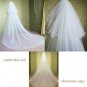 Classic 3m Long 2 Tiers White/Ivory Acrylic Stone Soft Tulle Wedding Bridal  -CA