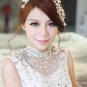 Bridal Wedding Rhinestone Crystal Flower Faux Pearl Hair Headpiece Tiara