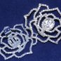 Rhinestone Crystal Rose Flower Wedding Bridal Bluette Shoes Clips Pair -CA