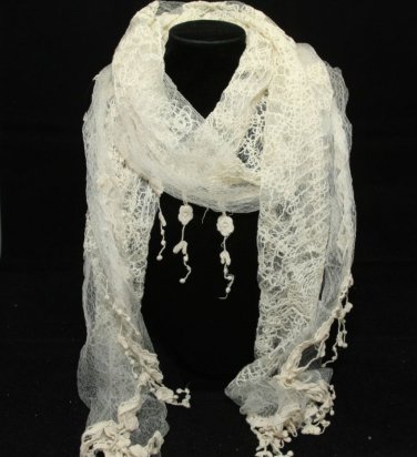 ELEGANT LACE EMBROIDERY LEAF CROCHET FLORAL CROCHET WRAP SHAWL STOLE SCARF
