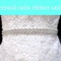 3 Yards 0.75" White Satin Ribbon Rhinestone Crystal Beaded Weave Plait Applique