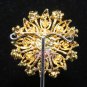 Rhinestone Crystal Round Vintage Wedding Cake Gold / Silver Corsage Brooch Pin