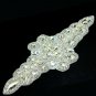 10.8" Faux Pearl Beaded Crystal Rhinestone Wedding Bridal Rhbbon Sash Applique
