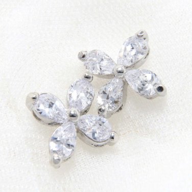 Lot of 6 Mini Star Clear Wedding Bridal Rhinestone Crystal Flat Back Loose Beads