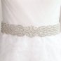 Bridal Wedding Thick Vintage Rhinestone Crystal Ribbon Satin Sash Dress Belt