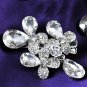 1 Piece Rhinestone Crystal Wedding Flower Dangle Hair Alligator Clip Headpiece