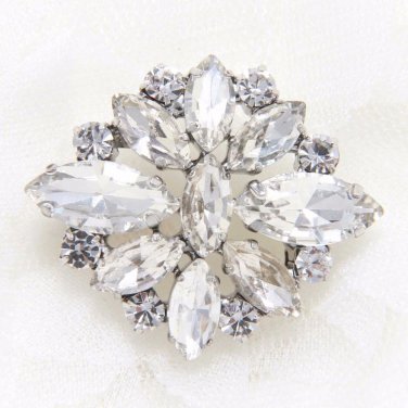 Vintage Style Rhinestone Crystal Rhombus Bouquet Party Prom Wedding Brooch Pin