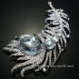 LOT OF 4 EATHER BRIDAL WEDDING CORSAGE RHINESTONE CRYSTAL BROOCH PIN 4"