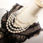 Fashion 5 Rows Ivory Faux Pearl Acrylic Stone Wedding Bridal Neck Necklace