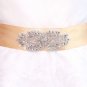 Bridal Wedding Art Deco Classic Rhinestone Crystal Ribbon Satin Sash Dress Belt