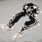 BLACK LACE EMBROIDERY VINTAGE ELASTIC FLORAL CROCHET WRAP SHAWL STOLE SCARF