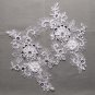 Off White Bridal Wedding Beaded Pearl Floral Leaf Lace Applique DIY Pair