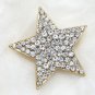 Gold Rhinestone Crystal Star Wedding Bridal Brooch Pin