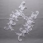 2 Pairs Off White Bridal Wedding Flower Floral Embroidered Lace Applique