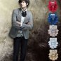 Mens Black/Gold/Blue Pre Tired Self Bow Tie Bowtie Brooch Pin Clip