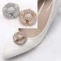 Silver/Gold Flower Aurora Rhinestone Crystal Wedding Bridal Shoe Clips Pair