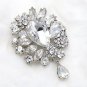 Teardrop Rhinestone Diamente Crystal Wedding Bridal Dangle Brooch Pin