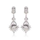 Bride Bridesmaids Wedding Teardrop Zircon Zirconia Platinum Plated Stud Earrings Bride Bridesmaids Wedding Teardrop Zircon Zirconia Platinum Plated Stud Earrings