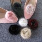 Winter Fashion Boots High Heel Color Pom Rabbit Faux Fur Shoe Charm Clips Pair