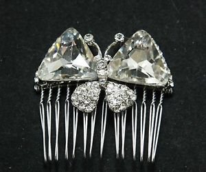Wedding Bridal Crystal Rhinestone Butterfly Girl Bride Hair Comb Accessoires