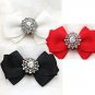 Black Blue Nude Grey Red Ivory Pink Bow Crystal Wedding Bridal Shoe Clips