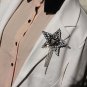 Party Black Corsage Bouquinerie Metal Tassel Applique Star Patch Brooch Pin