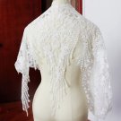 Wedding Bridal Dress Sequin Off White Embroidered Lingerie Lace Trim Fabric 91cm