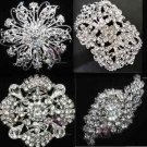 4 Mix Assorted Vintage Style Rhinestone Crystal Wedding Brooch Pin Jewelry