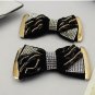 A Pair Vintage Style Dark Gold Beads Fashion Rhinestone Black Shoe Clips