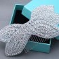 Bow Rhinestone Applique Crystal Bridal Hair Comb Wedding Headpiece