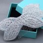 Bow Rhinestone Applique Crystal Bridal Hair Comb Wedding Headpiece