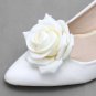 A Pair Elegant Cream White Flower Rose Wedding Bridal Shoe Clips