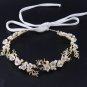 Bridal Leaf Gold Flower Pearl Hair Tiara Accessories Wedding Headpiece Jewelry