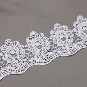 1 Meter Off White Ivory Bridal Wedding Flower Floral Vintage Lace Applique Trim