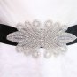 Wedding Bridal Rhinestone Vintage Applique Black(Others) Ribbon Sash Belt