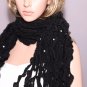 Fashion Women Ladies Pearl Black Acrylic Wool Winter Scarf Shawl