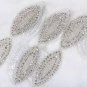 1 Yard Beaded Acrylic Rhinestone Crystal Wedding Craft Sash Oval Applique Trim