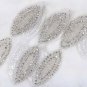 1 Yard Beaded Acrylic Rhinestone Crystal Wedding Craft Sash Oval Applique Trim