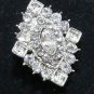 Rhombus Vintage Style Wedding Bridal Rhinestone Craft Button, Flat Back