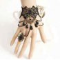 Goth Gothic Wedding Party Black Lace Bracelet Slave Ring Bracelet