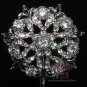 Wedding Flower Rhinestone Jewelry Crystal Cake Brooch Pin Bridal Accessories